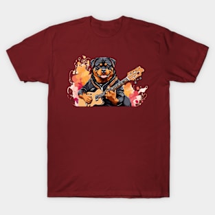 Rottweiler Playing Guitar T-Shirt